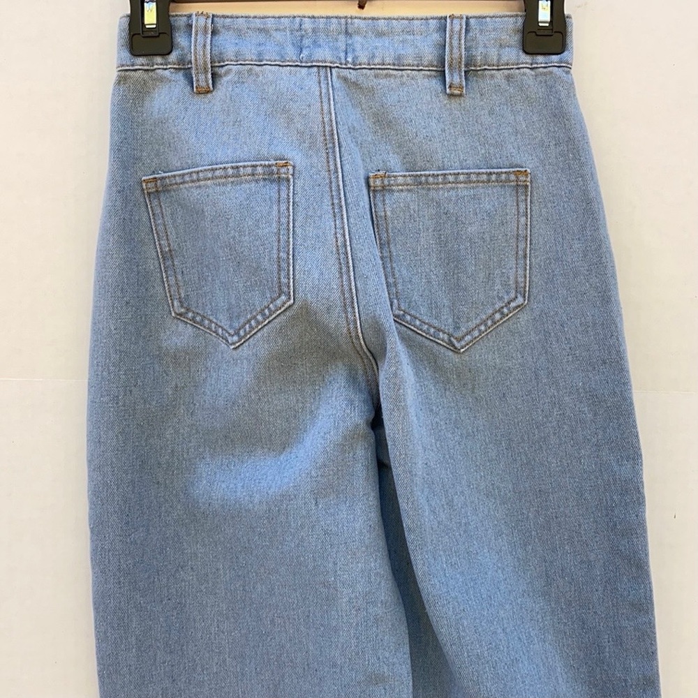 Princess Polly Womens Size 2 Rosalie light blue straight leg mid rise jeans - Picture 5 of 9